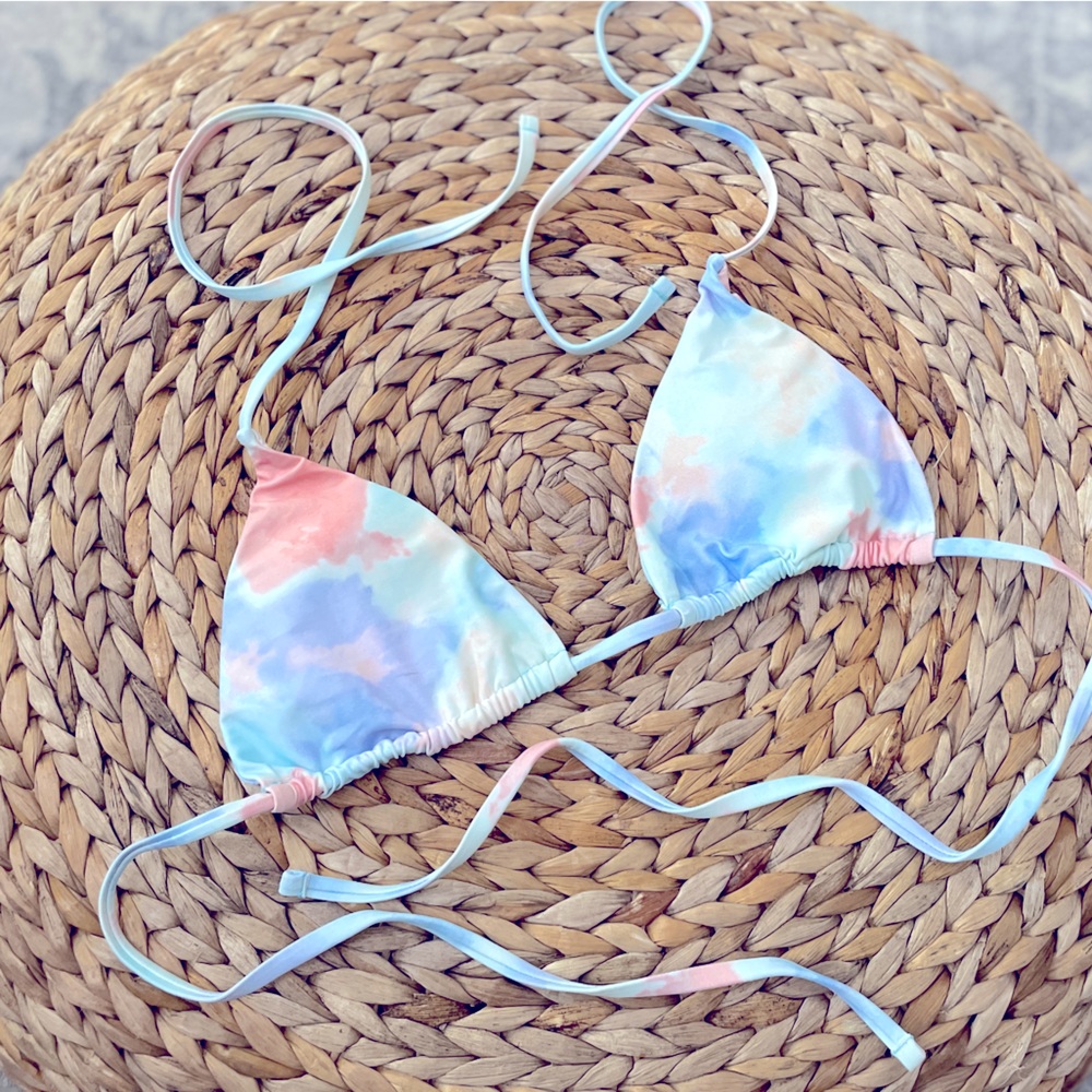 3 piece Blue Tie Dye Bikini- Size Medium
